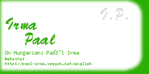 irma paal business card